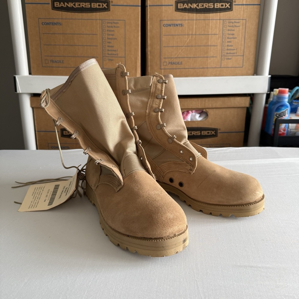 Army Hot Weather Combat Boots Mens 10.5W McRae Tan Military Vibram Reserves